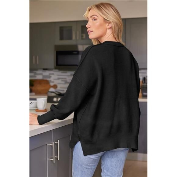 Women's Oversized Batwing Sweaters 2025 Fall Outfits Trendy Crewneck - Picture 2 of 7